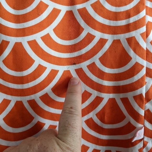 ✨3/$15 Nattie Mack orange white ruffle dress L - Picture 5 of 7